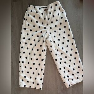 Ann Taylor White and Black Polka Dot Wide Leg Pants